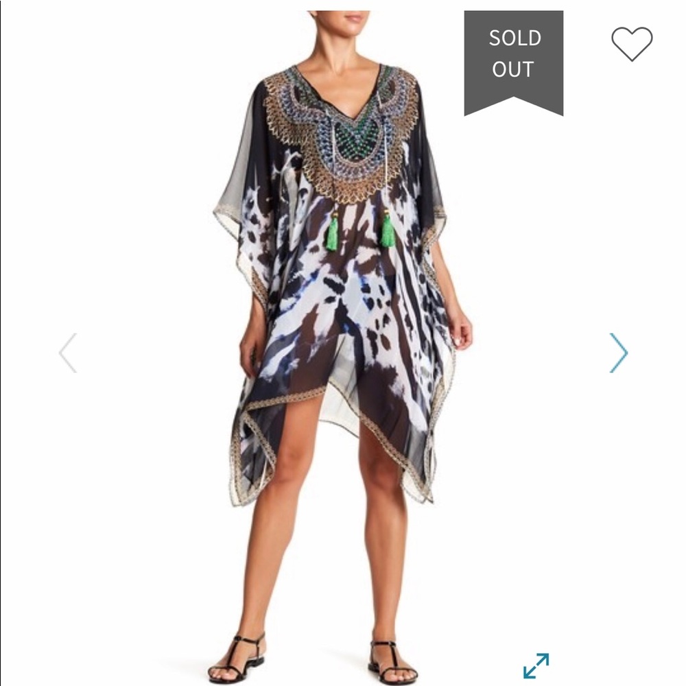 NWT La Moda Embellished Cover-Up Caftan